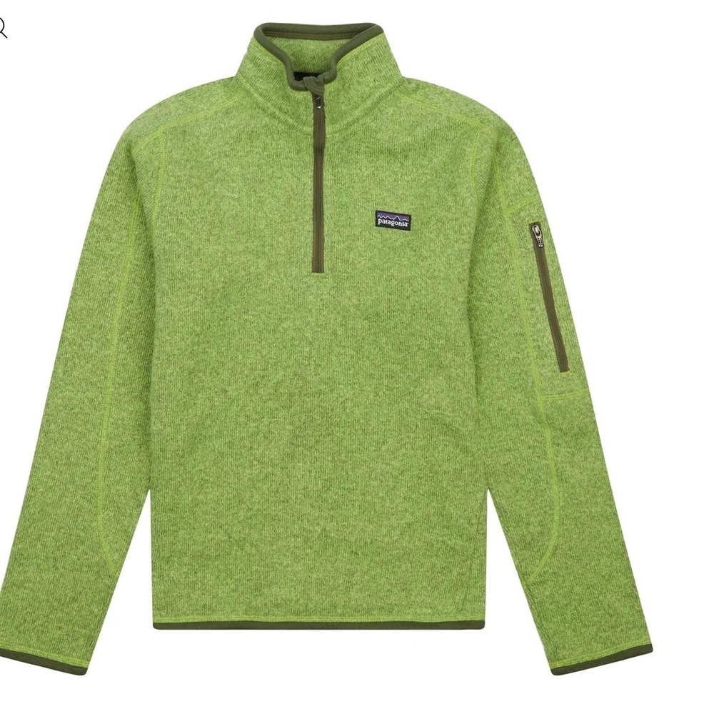 Patagonia Better Sweater 1/4 Zip Fleece Pullover Green Heather Women M